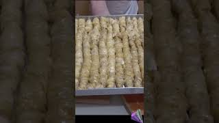 Serrated Baklava Recipe Homemade Walnut Curly Baklava Shorts [upl. by Raffaj]