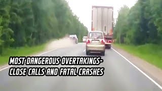 Most dangerous overtaking close calls and fatal crashes [upl. by Idissak373]