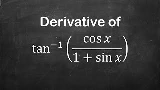 How to find derivative of arctancos x1  sin x  Derivative of Trigonometric Functions [upl. by Solly]