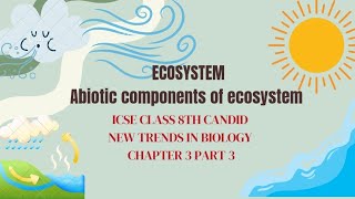 ABIOTIC COMPONENTS OF AN ECOSYSTEM  ECOSYSTEM  ICSE CLASS 8TH BIOLOGY  CHAPTER 3  PART 3 [upl. by Ettenan964]