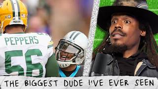 Cam Newtons HILARIOUS Julius Peppers Story Thats the BIGGEST DUDE IVE EVER SEEN [upl. by Sorvats]