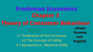 Freshman EconomicsEcon1011Chapter3Theory of Consumer BehaviourPart1 [upl. by Akym]