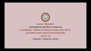 Instrumental Methods of Analysis  FluorometryInstumentation and ApplicationAKTU Digital Education [upl. by Lemmy]