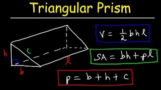 Triangular Prism  Volume Surface Area Base and Lateral Area Formula Basic Geometry [upl. by Labinnah]