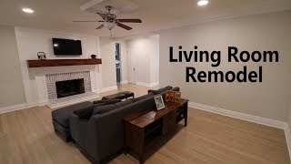 DIY Fireplace Remodel Pt 4 Living Room Complete [upl. by Yalahs770]