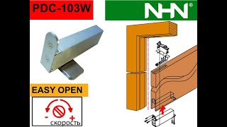 Петли скрытые с доводчиком маятниковых дверей NHN PDC103W [upl. by Ravid]