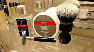 Muhle Rocca DE Safety Razor Speick Shaving Soap and Splash Yaqi Caramel Brush [upl. by Hoem761]