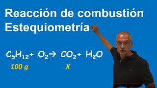 Reacción de combustión Ejercicio de estequiometría [upl. by Cuyler]