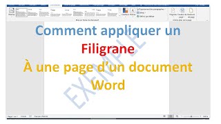 comment appliquer un filigrane sur un document Word 2016 et 2019 [upl. by Nnaytsirk]