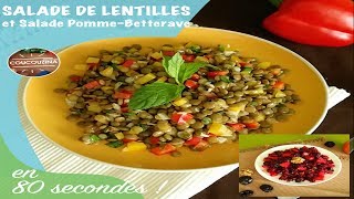 Salade de Lentilles  Salade PommeBetterave  Coucouzina [upl. by Epps]