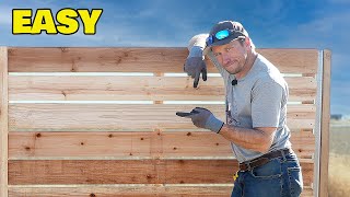 How To Easily Build Horizontal Cedar Privacy Fence [upl. by Frangos]