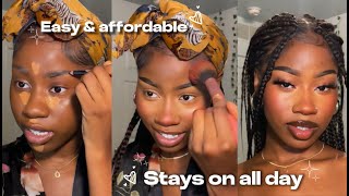 longlasting summer makeup tutorial  black girl makeup [upl. by Unam]