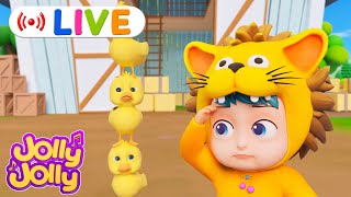 LIVE🔴🦆Five little ducks🦆 Five little monkeys jumping on the bed  More  Jolly Jolly amp Animals [upl. by Zerat204]