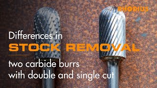 Double cut and single cut differences in carbide burr stock removal [upl. by Wendelin]