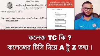 কলেজ TC কি  কলেজের টিসি নিয়ে A টু Z তথ্য  college tc apply 2024 [upl. by Nemraciram]