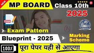 MP Board Class 10th Latest Blueprint  Pattern amp Marking Scheme 2025  English Syllabus 202425 [upl. by Ciredec]