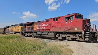 SHANTZ SUB ACTION CP AC4400CWM 8118 UP C44AC 6834 leading train 609 back towards Didsbury AB [upl. by Libbi947]