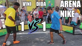 DESAFIO NA ARENA DA NIKE  1 CONTRA 1  DIDA VS VINI  FOOTZ [upl. by Piderit]