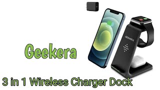 GEEKERA 3in1 Wireless Charging Dock Station For iPhone 13 Pro Air Pod 2 and Apple Watch 6 [upl. by Gupta]