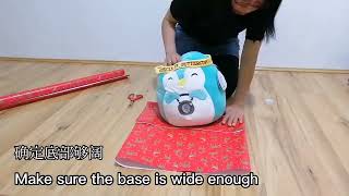 How to wrap odd shape giftball soft toy etc 如何包不规则形状的礼物？ [upl. by Otreblif]