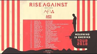 Rise Against  2018 Mourning in Amerika Tour with AFI amp AntiFlag [upl. by Sadick]