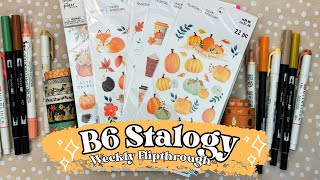 B6 Stalogy Planner Flip November 1117  Fall Vibes Notebook Planner Decoration with Random Stickers [upl. by Annaoy]