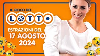 Estrazione in diretta del Gioco del Lotto e del Simbolotto di sabato 17 Agosto 2024 [upl. by Aiekal]