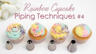 Cupcake Piping Techniques Tutorial 4  With Rainbow Swirls [upl. by Kcajyllib]