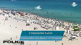 Helicóptero se estrella en el océano cerca de bañistas de Miami Beach [upl. by Ettevi]