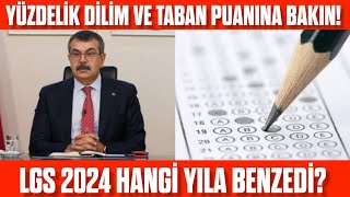 LGS Yüzdelik dilim hangi seneye benzer 2024 LGS Hangi seneye benzedi Taban puan ve yüzdelik dilim [upl. by Saucy]