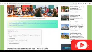 TWASLUMS Postgraduate Fellowships 2024 [upl. by Alleunam]