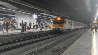 Rodalies de Catalunya 447 entrando en Barcelona Sants R1 [upl. by Aihseym]