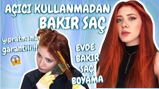 SAÇLARIMI AÇICISIZ BAKIRA NASIL BOYUYORUM  Yıpratmadan Saç Boyama İpuçları  Bakır Saç Boyama [upl. by Archaimbaud409]