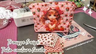 TUTO Couture  Trousse amp Lingettes en Tissu Fraise Magnifique 🍓 [upl. by Marzi94]