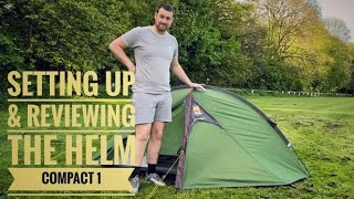 Setting up amp Reviewing the Helm Compact 1 by Wild Country The BEST 1 Man tent [upl. by Ecirtahs]