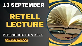 PTE Retell Lecture  September 2024  MUST PRACTICE [upl. by Rubie]