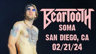 BEARTOOTH Performing Live At SOMA In San Diego CA The North American Tour 2024 beartooth [upl. by Terryl]