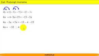 Rozwiąż równanie z nawiasami  Zadanie  Matfiz24pl [upl. by Lilllie]