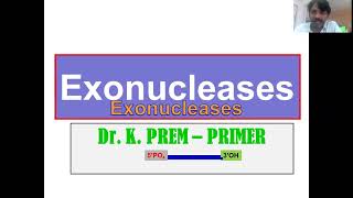 Exonucleases  Dr K PremPrimer [upl. by Kauslick]