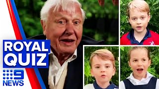 Sir David Attenborough quizzed by Royal Family kids  9 News Australia [upl. by Spillar]