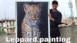 Leopard painting 🎨 Acrylic On Canvas A0 Size 😱 by sketchthelife [upl. by Slayton]