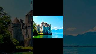 Most beautiful castle in Switzerland 🇨🇭  Chillon Castle 🏰✨ castle switzerland travel nature [upl. by Broddie]