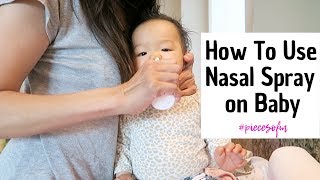 How To Saline Nasal Spray Babys Nose  piecesofm [upl. by Twila]