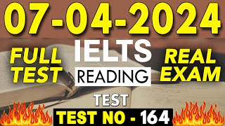 IELTS Reading Test 2024 with Answers  07042024  Test No  164 [upl. by Nim]