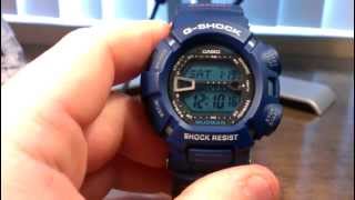 Blue Mudman G9000MX2  Casio GShock Watch Review Video [upl. by Ydna]