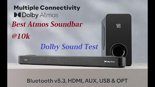 Best Dolby Atmos Soundar  10k  GOVO GOSURROUND 975  400W Soundbar with True Dolby Atmos SoundTest [upl. by Hakvir]