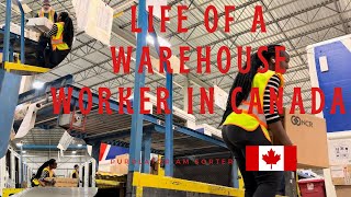 MY SECOND WAREHOUSE JOB OVERNIGHT SHIFT  warehouse job international student AM sorter 🇨🇦 [upl. by Enelhtak787]