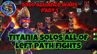 Alliance War Showcase  Titania solos Entire Left Path  Marvel contest of champions [upl. by Ahsenrat240]