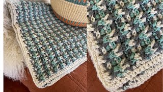 Mock Weave Crochet Blanket Easy 2 Row Repeat [upl. by Aivek]