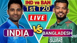 Live India Vs Bangladesh 1st T20 Match  Live Match Score  Ind Vs Ban  2nd Innings [upl. by Ayanad924]